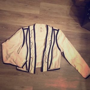 Xs black and white short Cut Off Jacket